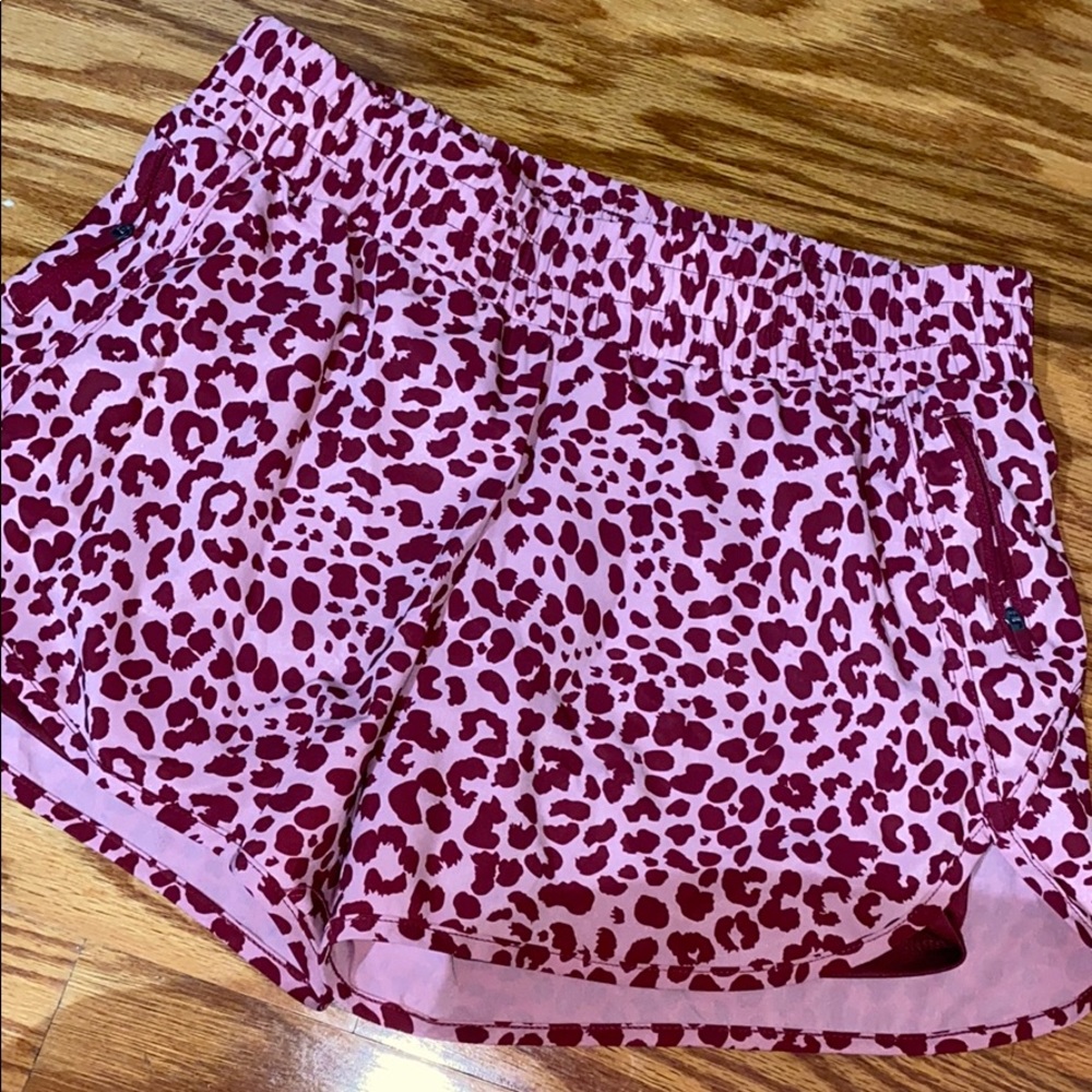 Pink Leopard Print Gym Shorts